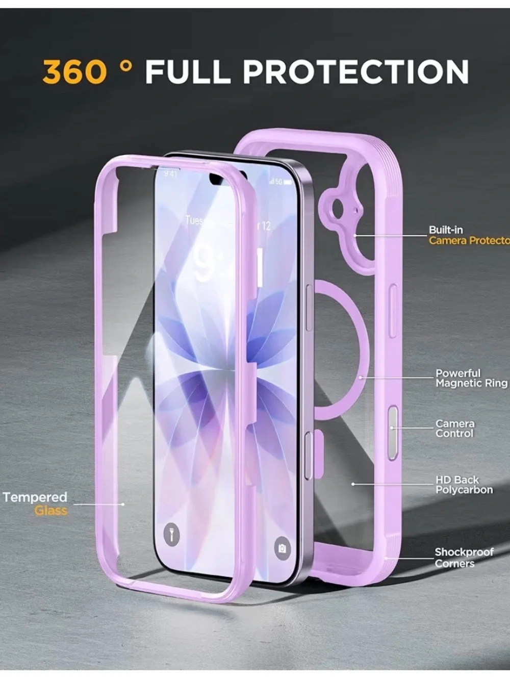 Miracase for iPhone 17 Case 6.3'' Light Purple